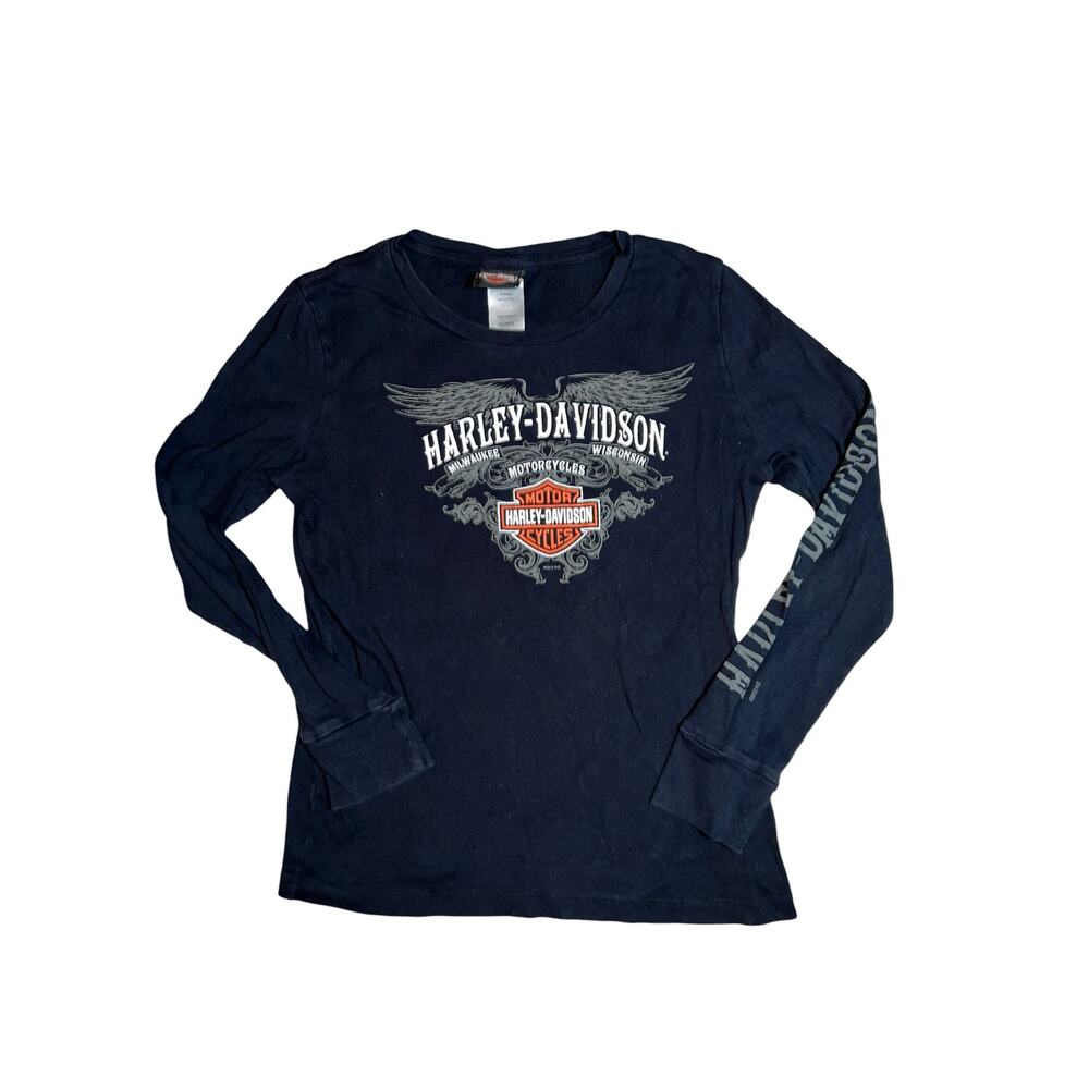 Harley-Davidson Y2K  long sleeve graphic motorcycle biker t-shirt women's sz XL